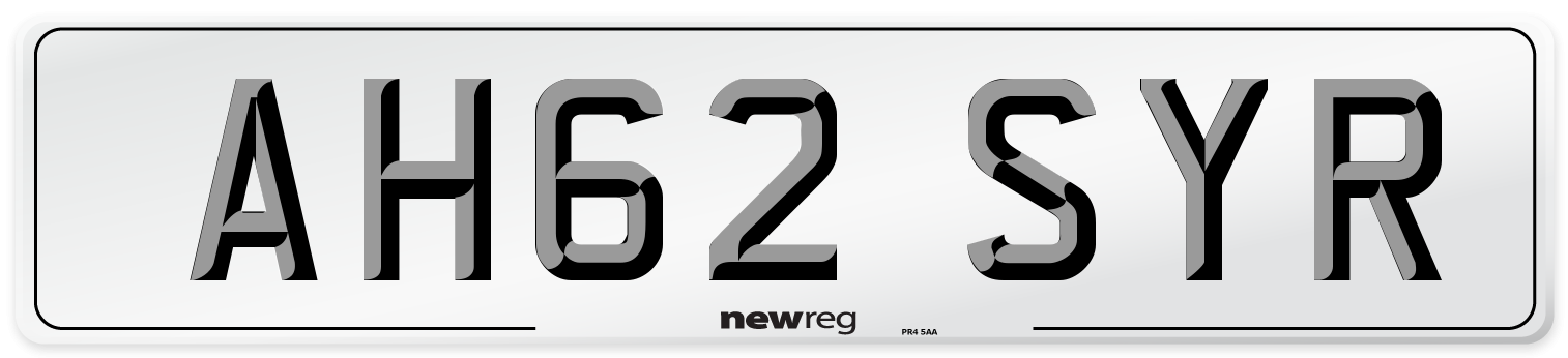 AH62 SYR Number Plate from New Reg